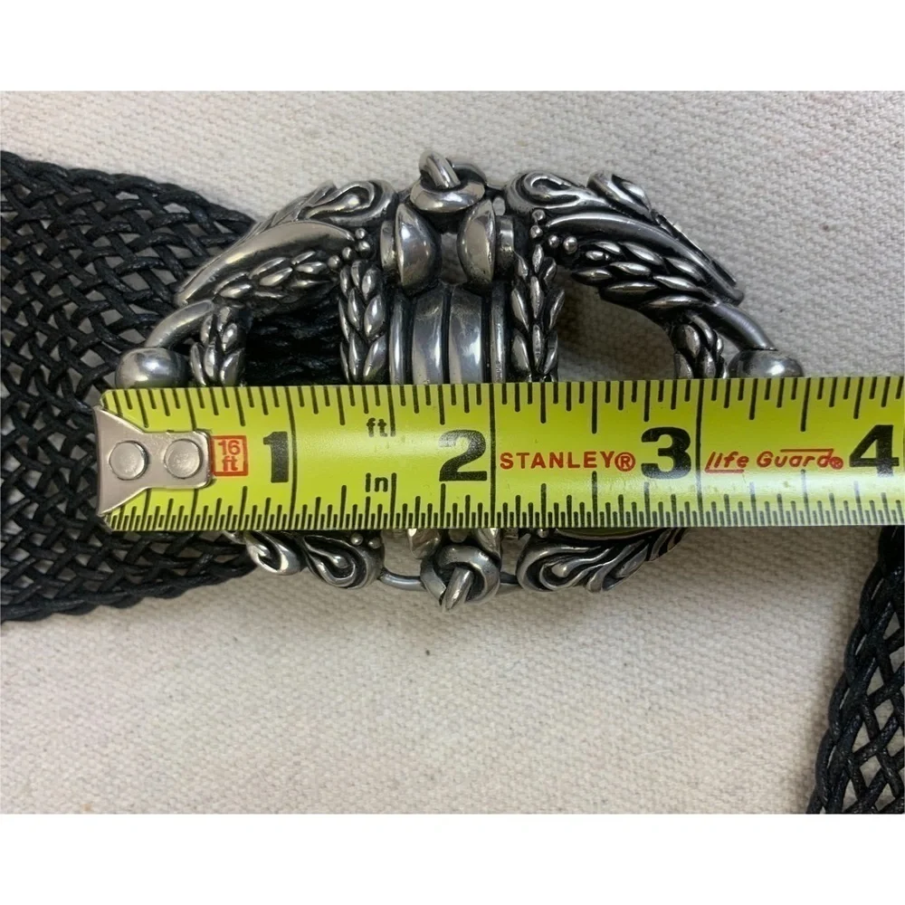 Vintage 80s Fahrenheit wide woven linen Belt